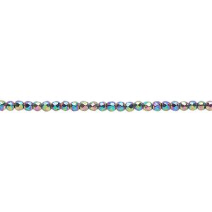 Hemalyke™ 1pkg1, rainbow faceted round bead 15.5-16 inch 2mm