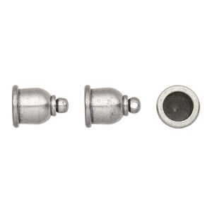 Cord end, TierraCast®, "Maker's" collection, glue-in, tin oxide-plated brass, 11.5x9mm taj, 6mm inside diameter. Sold per pkg of 2.