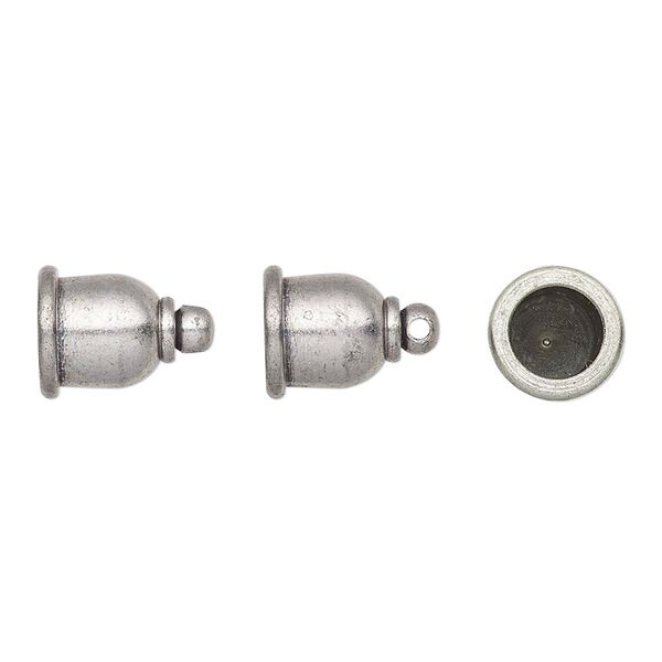 Cord end, TierraCast®, "Maker's" collection, glue-in, tin oxide-plated brass, 11.5x9mm taj, 6mm inside diameter. Sold per pkg of 2. image number 0
