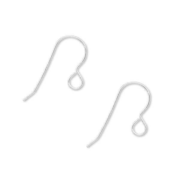 Ear wire, sterling silver-filled, 13mm fishhook with open loop, 23 gauge. Sold per pkg of 5 pairs. image number 0