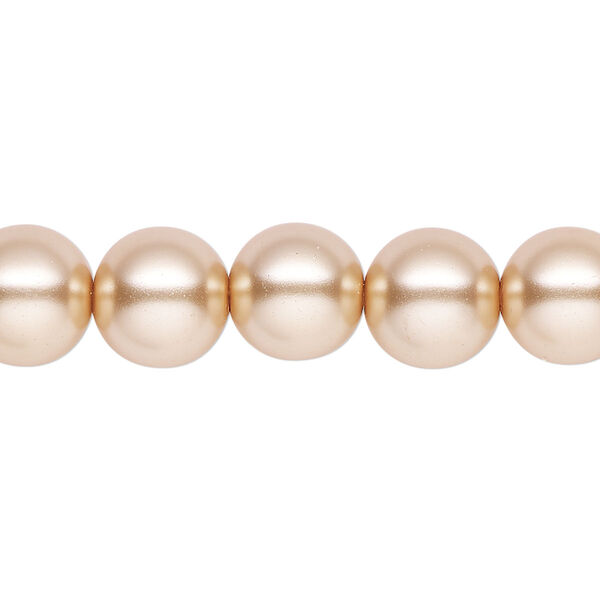 Pearl 2pk champagne, Celestial Crystal® 10mm round 15.5-16 inch image number 0