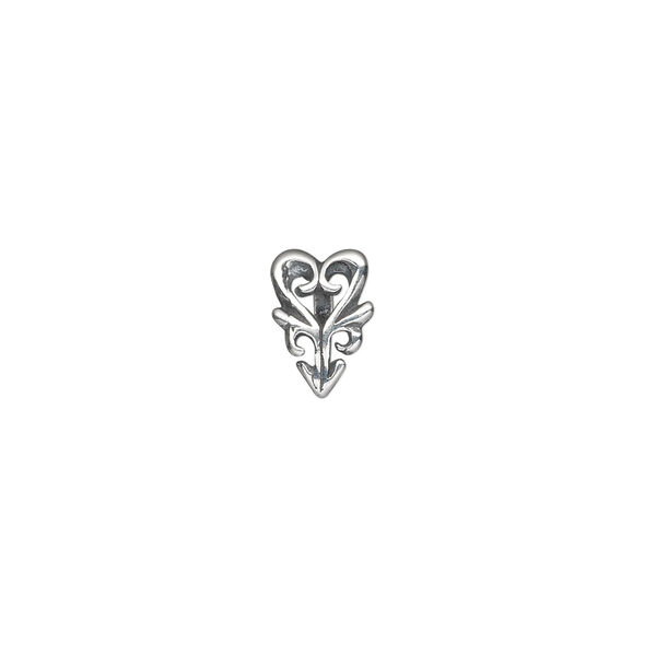 Bail, ice-pick, antiqued sterling silver, 10x7mm single-sided heart and arrow, 4mm grip length. Sold individually. image number 0