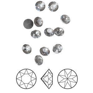 Chaton 12pk crystal dark grey ignite LacquerPRO, Crystal Passions® 6.14-6.32mm round SS29 1088