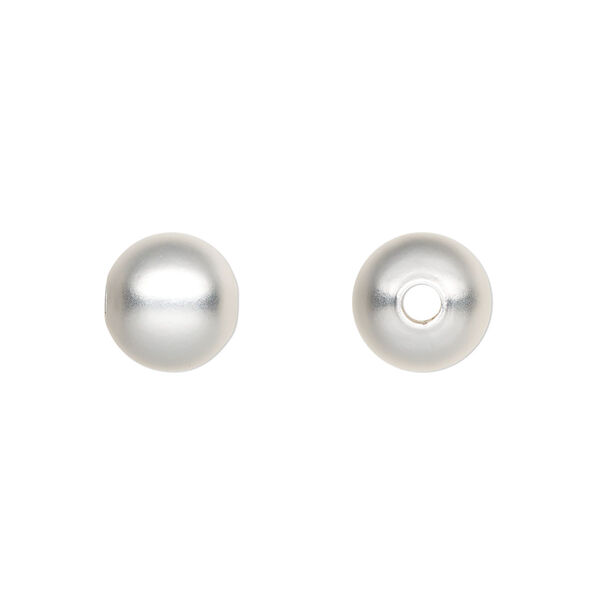 Bead, silver-plated brass with satin finish, 10mm round. Sold per pkg of 100. image number 0