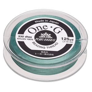 Thread, One-G™, nylon, pkg/125 yards, mint green, size 0.
