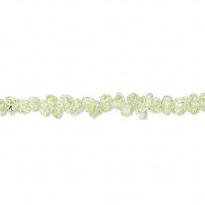 Peridot 1pkg1, chip bead natural 15 inch mini