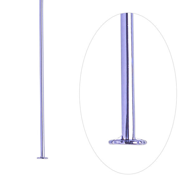 Head pin, electro-coated brass, purple, 1-1/2 inches, 21 gauge. Sold per pkg of 10. image number 0