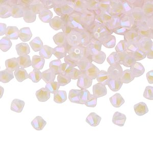 Bead 1440pk rose water opal shimmer 2X, Swarovski® 4mm XILION bicone 5328
