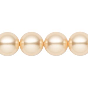 Pearl 100pk gold, Swarovski® 12mm round 5810