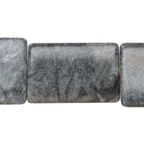 Picasso marble 1pkg1, flat rectangle bead natural, 15 inch 28x19mm-29x22mm image number 0
