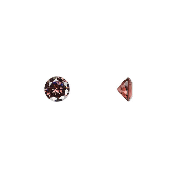 Gem, cubic zirconia, alexandrite purple, 6mm faceted round, Mohs hardness 8-1/2. Sold per pkg of 2. image number 0