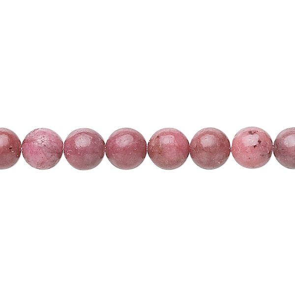 Bead, rhodonite (natural), pkg/15-1/2 to 16 inches, 6mm round, B grade. image number 0