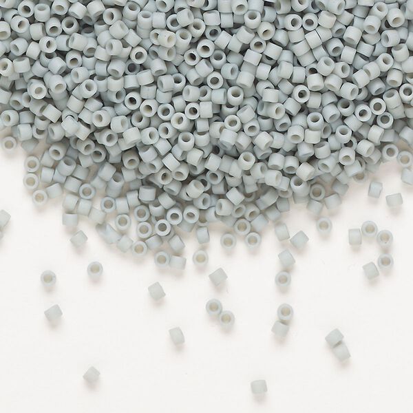Seed bead, Delica®, glass, pkg/250g, #11 round, opaque matte glazed shark fin (DB-2281). image number 0
