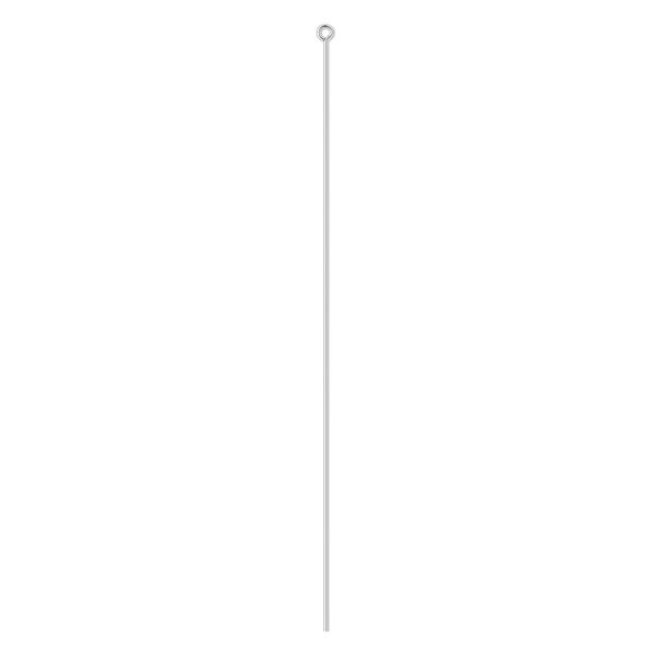 Eye pin, sterling silver, 4 inches, 21 gauge. Sold per pkg of 10. image number 0