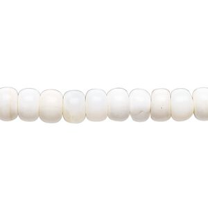 White opal 1pkg1, hand-cut rondelle bead natural 14 inch 6x4mm-7x6mm