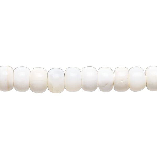 White opal 1pkg1, hand-cut rondelle bead natural 14 inch 6x4mm-7x6mm image number 0