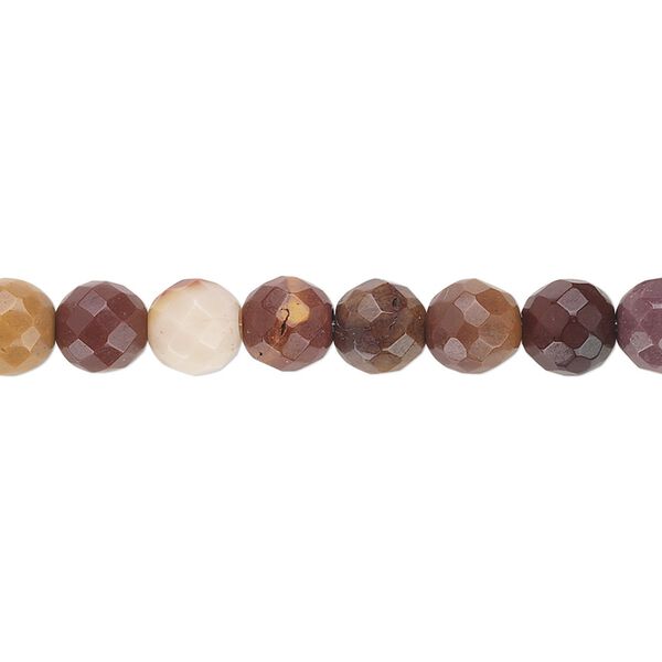 Moukaite jasper 1pkg1, faceted round bead natural 15.5-16 inch 6mm image number 0