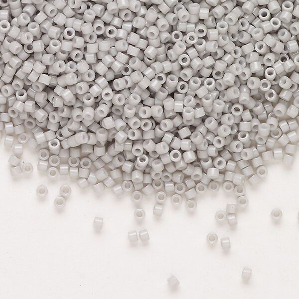 Seed bead, Delica®, glass, pkg/7.5g, #11 round, Duracoat® opaque outside dyed mist grey (DB-2366). image number 0