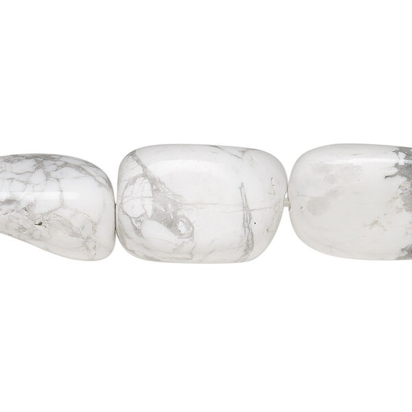 Bead, howlite (natural), medium tumbled nugget, Mohs hardness 3 to 3-1/2. Sold per 15-1/2" to 16" strand. image number 0
