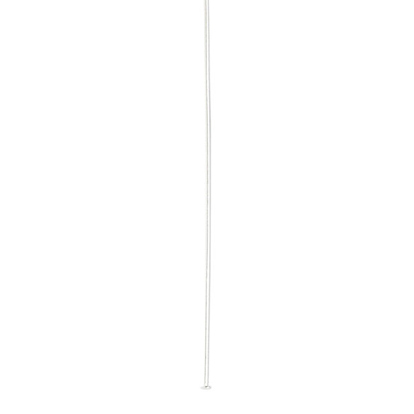 Head pin, silver-plated brass, 2 inches, 24 gauge. Sold per pkg of 100. image number 0