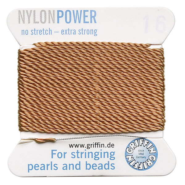 Thread, Griffin, nylon, cornelian, size #16. Sold per 2-meter card (approximately 78 inches). image number 0