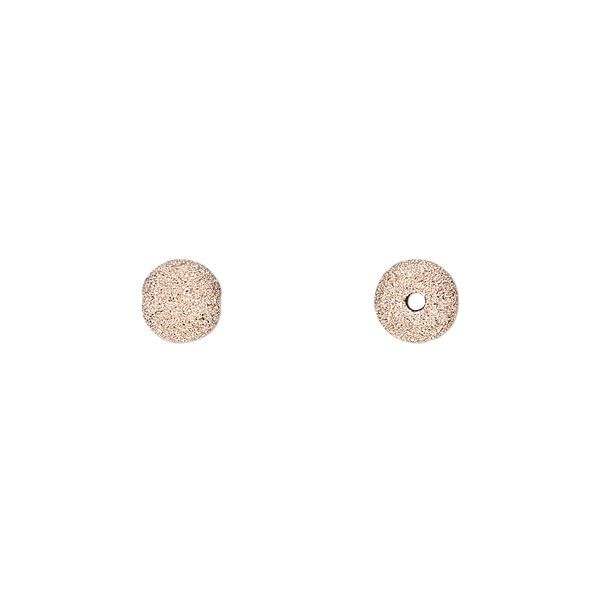 Bead, 14Kt rose gold, 6mm stardust round. Sold individually. image number 0