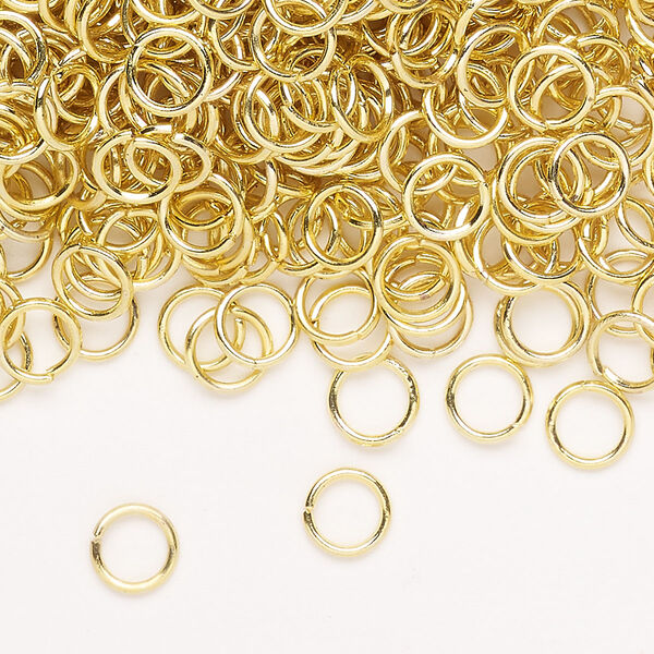 Jump ring steel 1182pk 6mm round, gold finish 20 gauge image number 0