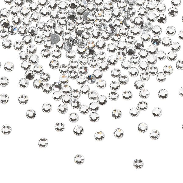 Flat back, Dance With Me™ crystal hotfix rhinestone, crystal clear, foil back, 2.3-2.5mm rose, SS8. Sold per pkg of 1,440 (10 gross). image number 0