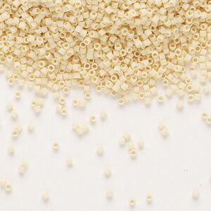 Seed bead, Delica®, glass, pkg/50g, #15 round, opaque matte pear (DBS-1581).