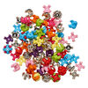 Bead mix, acrylic and rose gold-coated plastic, mixed colors, 15x10mm and 15x12mm interlocking round. Sold per pkg of 90. image number 1
