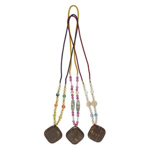 Multi-gemstone / acrylic / glass 1pkg3, diamond pendant necklace mix continuous loop 20-24 inch 43mm