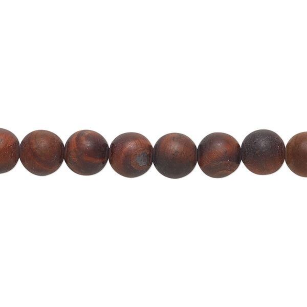 Bead, red tigereye (heated), matte, 6mm round, B grade, Mohs hardness 7. Sold per 8-inch strand, approximately 30 beads. image number 0