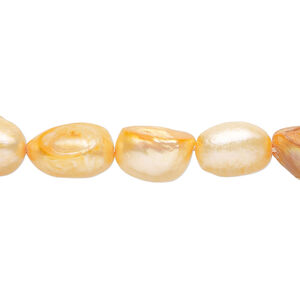 Freshwater pearl 1pkg1, rice, 15 inch tangerine 9-12mm cultured