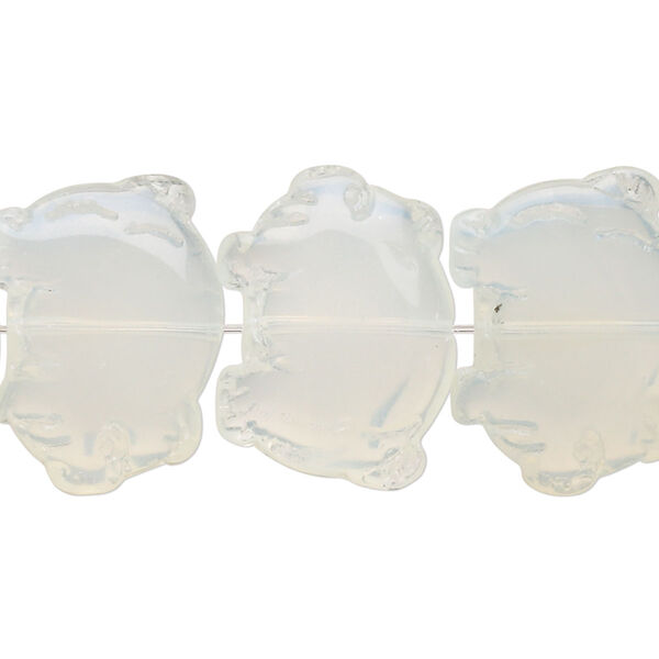 Bead, pineapple "quartz" glass, yellow, 21x16mm-22x16mm little piglet. Sold per pkg of 4. image number 0