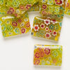 Bead, millefiori glass 1pkg2oz, translucent yellow-orange and multicolored, 18x13mm puffed rectangle. image number 1