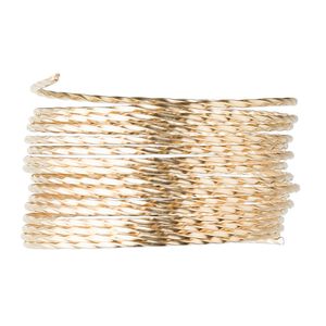 Wire, 12Kt gold-filled, full-hard, twisted round, 19 gauge. Sold per pkg of 5 feet.
