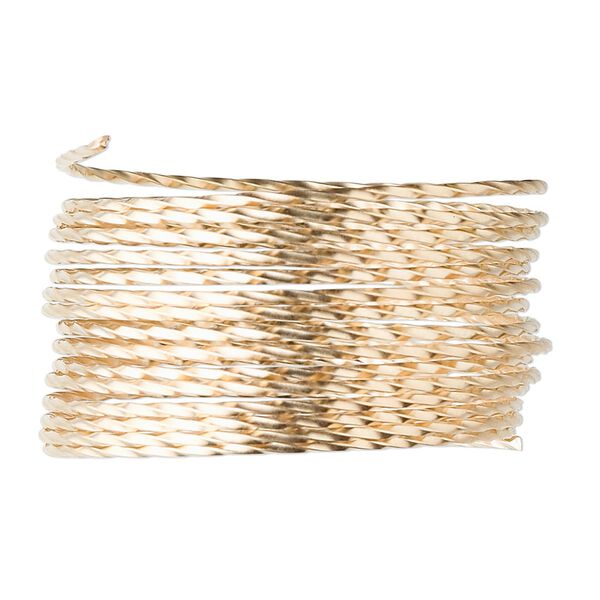 Wire, 12Kt gold-filled, full-hard, twisted round, 19 gauge. Sold per pkg of 5 feet. image number 0