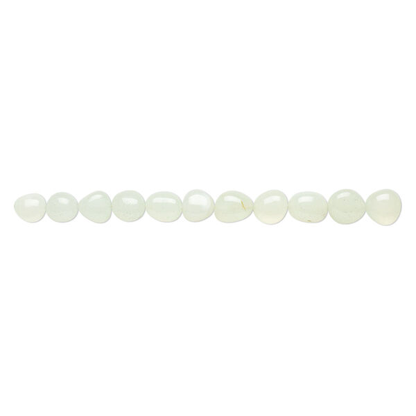 Bead, agate (dyed), aqua, medium to large tumbled nugget, Mohs hardness 6-1/2 to 7. Sold per 15-1/2" to 16" strand. image number 1