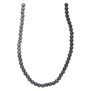 Bead, Taiwanese cheesewood (dyed / waxed), black ombre, 8mm round. Sold per pkg of (2) 15-1/2" to 16" strands.