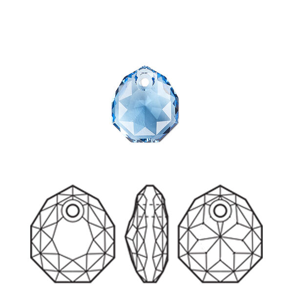 Drop 1pk cool blue, Crystal Passions® Regenerated 11.5mm pendant majestic 6436 image number 0