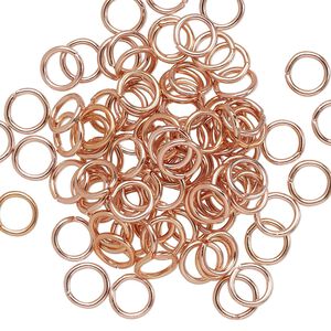 Jump ring, anodized aluminum, copper, 6mm round, 4.2mm inside diameter, 18 gauge. Sold per pkg of 100.