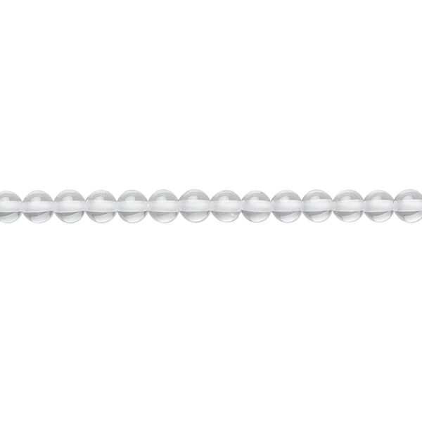 Quartz crystal 1pkg1, hand-cut round bead natural 15.5-16 inch 3mm image number 0