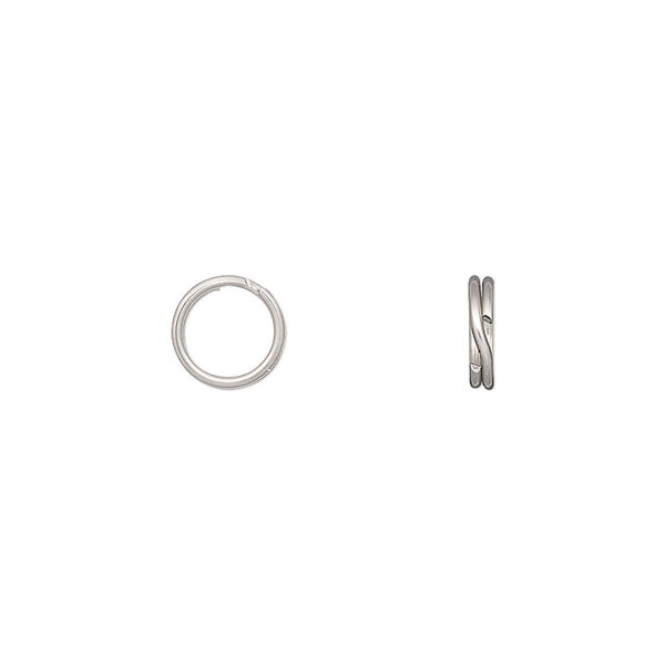 Split ring, stainless steel, 7.5mm round with 5.8mm inside diameter. Sold per pkg of 50. image number 0