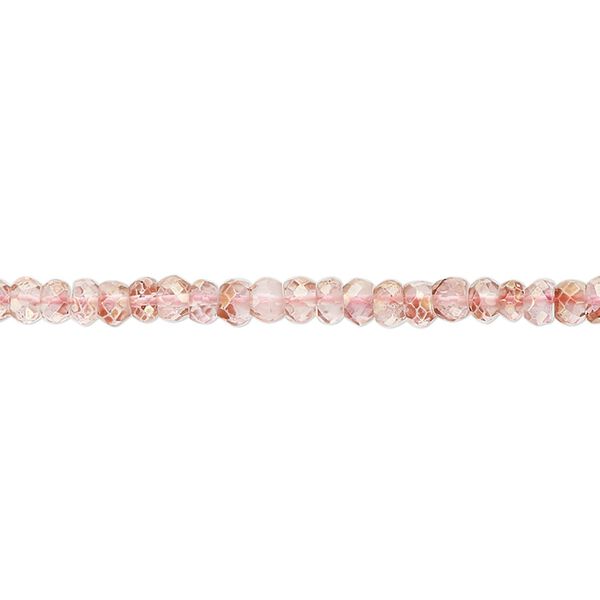 Quartz crystal 1pkg1, hand-cut faceted rondelle bead 13 inch 3x2mm-4x3mm image number 0