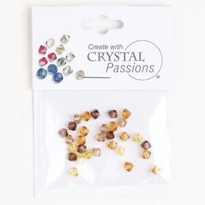 Bead mix 1pkg30 mixed colors Crystal Passions® 4mm bicone