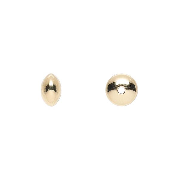 Bead, 14Kt gold-filled, 8x4.5mm smooth saucer. Sold per pkg of 10. image number 0