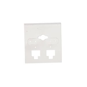 Earring card, PVC plastic, transparent clear, 2x2 inch square. Sold per pkg of 100.