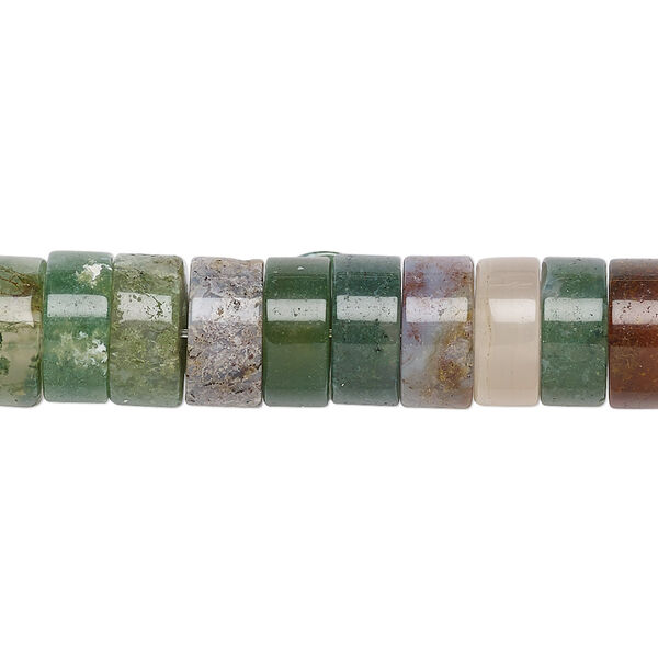 Bead, fancy jasper (natural), 10x5mm heishi, B grade, Mohs hardness 6-1/2 to 7. Sold per pkg of 10. image number 0