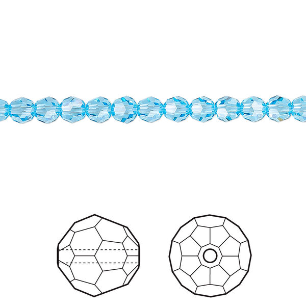 Bead 12pk aquamarine, Crystal Passions® 4mm round 5000 image number 0