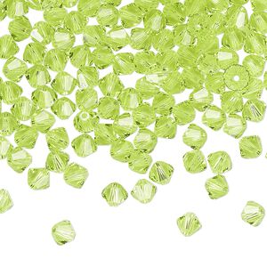 Bead 144pk citrus green, Crystal Passions® 4mm bicone 5328
